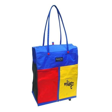 BUYSMARTDEPOT Buysmartdepot 1166C Blue Shopping Tote with Wheels - Blue 1166C Blue